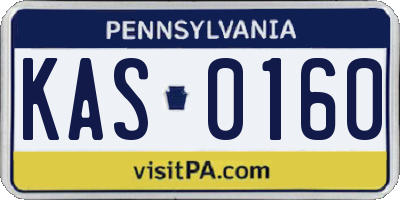PA license plate KAS0160