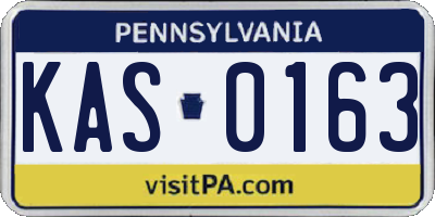 PA license plate KAS0163