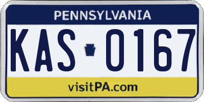 PA license plate KAS0167