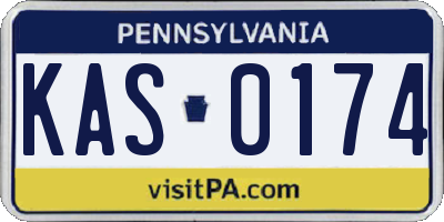 PA license plate KAS0174