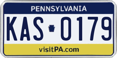 PA license plate KAS0179
