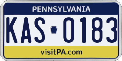 PA license plate KAS0183