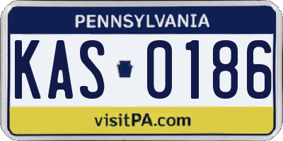 PA license plate KAS0186