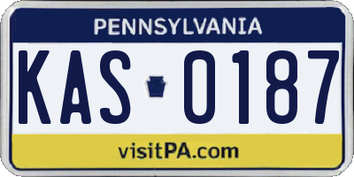 PA license plate KAS0187