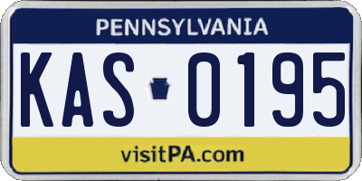 PA license plate KAS0195