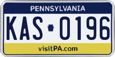 PA license plate KAS0196