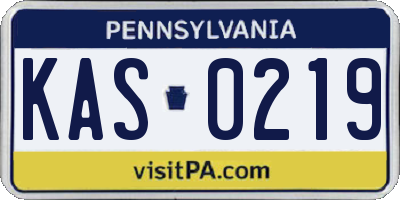 PA license plate KAS0219