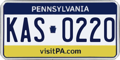 PA license plate KAS0220