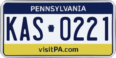 PA license plate KAS0221