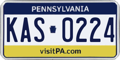 PA license plate KAS0224