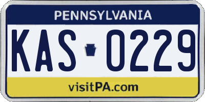 PA license plate KAS0229