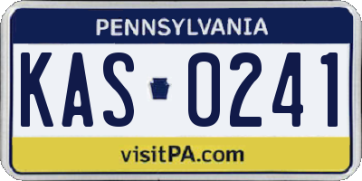 PA license plate KAS0241