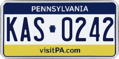 PA license plate KAS0242