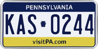 PA license plate KAS0244