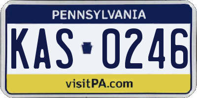 PA license plate KAS0246