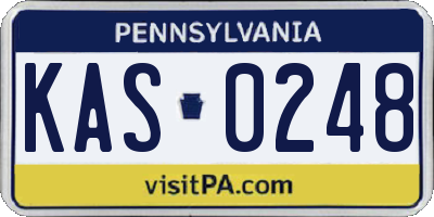 PA license plate KAS0248