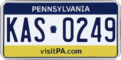 PA license plate KAS0249