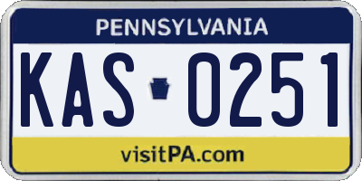 PA license plate KAS0251