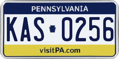 PA license plate KAS0256