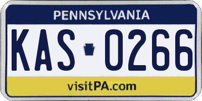 PA license plate KAS0266