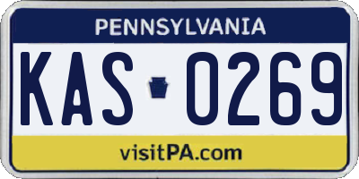 PA license plate KAS0269