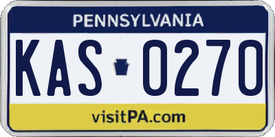 PA license plate KAS0270