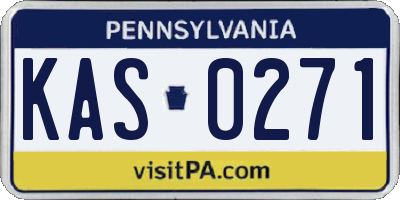 PA license plate KAS0271