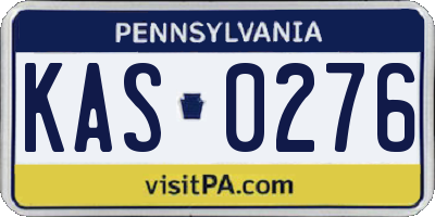 PA license plate KAS0276