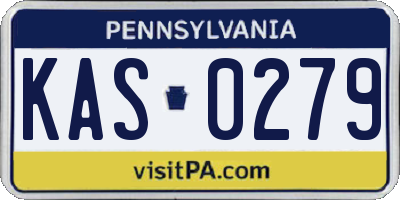 PA license plate KAS0279