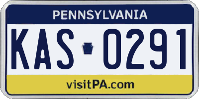PA license plate KAS0291