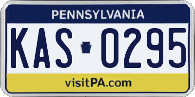 PA license plate KAS0295