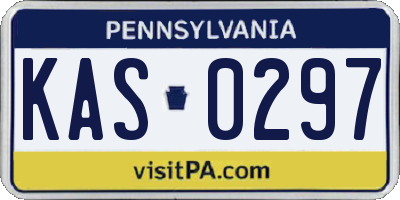 PA license plate KAS0297