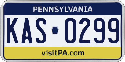 PA license plate KAS0299
