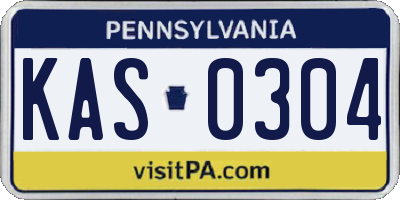 PA license plate KAS0304