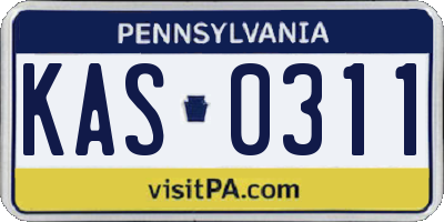 PA license plate KAS0311