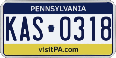 PA license plate KAS0318