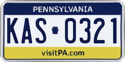 PA license plate KAS0321