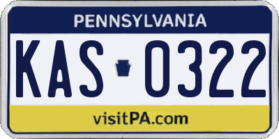PA license plate KAS0322