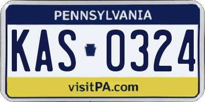 PA license plate KAS0324