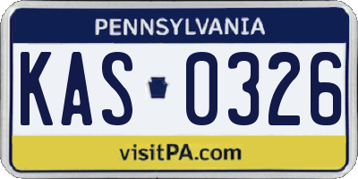 PA license plate KAS0326