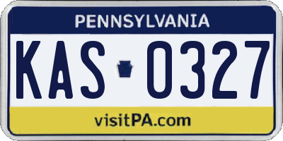 PA license plate KAS0327