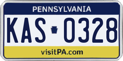 PA license plate KAS0328