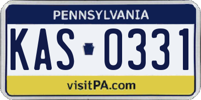 PA license plate KAS0331