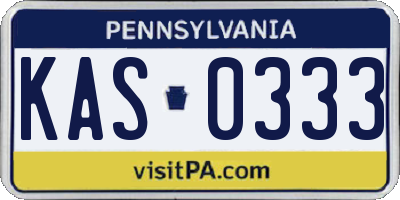 PA license plate KAS0333