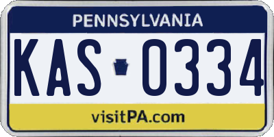 PA license plate KAS0334