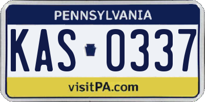 PA license plate KAS0337