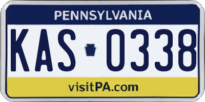PA license plate KAS0338