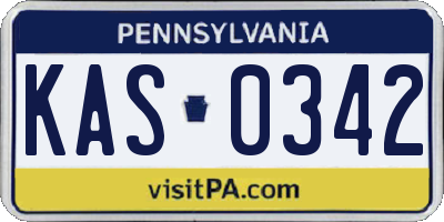 PA license plate KAS0342