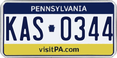 PA license plate KAS0344
