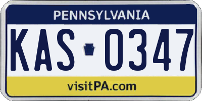 PA license plate KAS0347